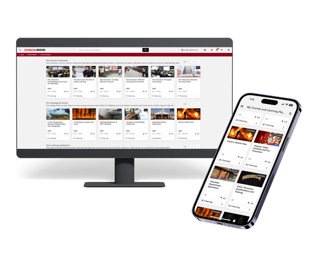 Created by Fire Engineering, FDIC International and JEMS (logos)