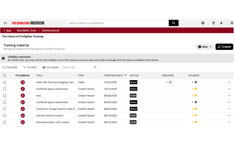 Content repository asset library view